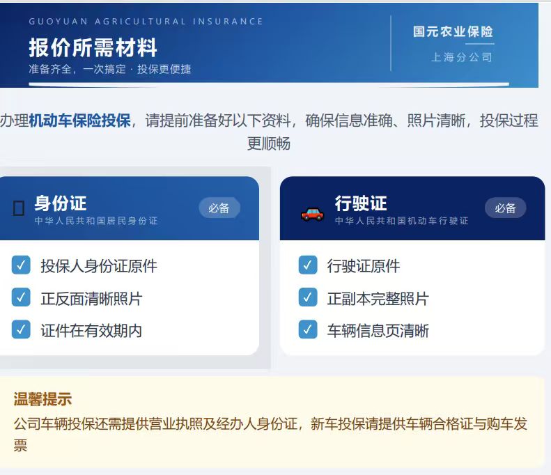 报价所需材料